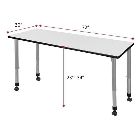 Mobile Rectangular Table with 2 Stack Chairs B131241