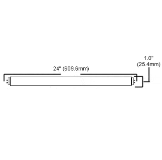 24 Inch T8 Fluorescent Tube Light Bulb 17W 3500K Neutral White G13 Bi-Pin Base Pack of 25 L305