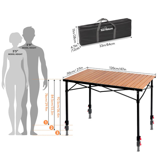 Portable Adjustable Height Camping Table G45706