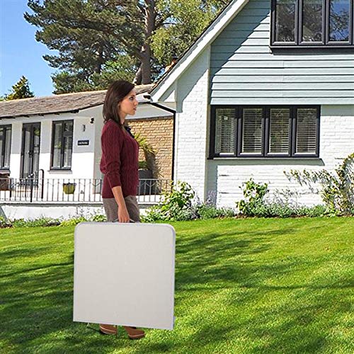 Aluminum Folding Table 4 Foot, Adjustable Height Lightweight Portable Camping Table for Picnic Beach Outdoor Indoor, White 120 x 60 x 70 4Ft G52860