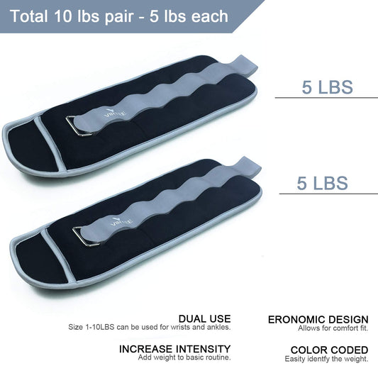 Ankle Wrist Weights Set with Adjustable Strap V540008