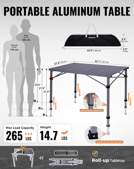 Adjustable Aluminum Camping Table Y5111