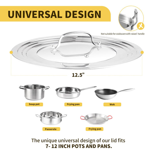 Tempered Glass Universal Lids for Cookware E6030