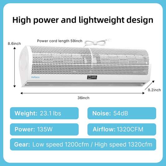 36'' Wall-Mounted Air Curtain H816