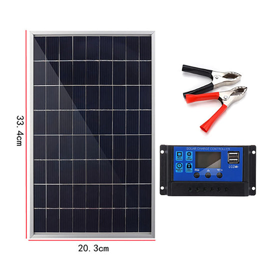 10W 12V Monocrystalline Solar Panel Kit with 10A Charge Controller A182