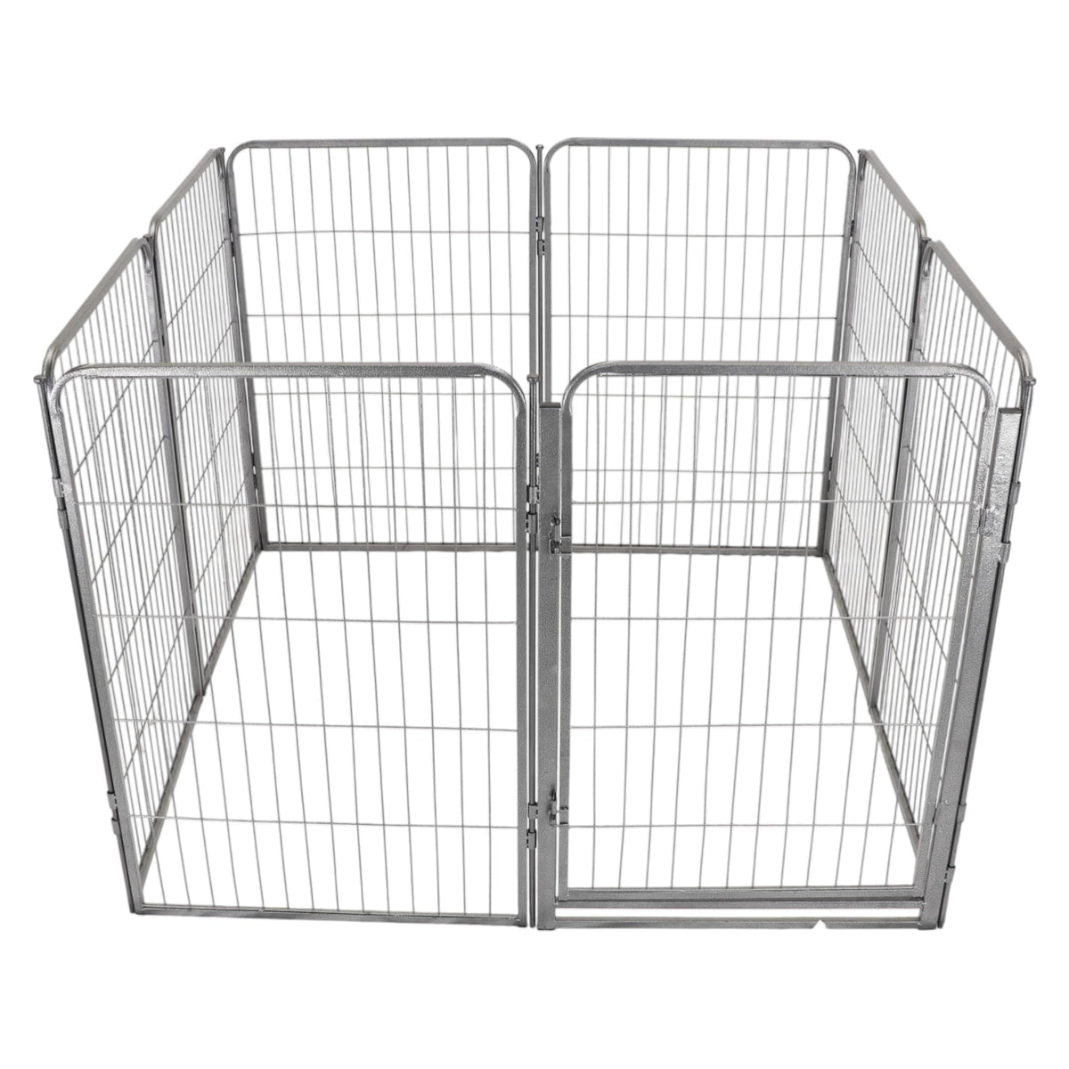 24 inch 8 Panel Portable Grey Metal Pet Playpen Y25817