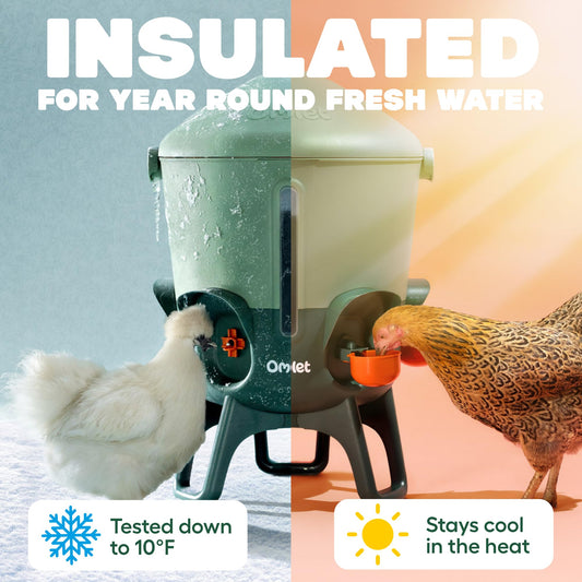3 Gallon Insulated Chicken Waterer with Cups & Nipples S1175