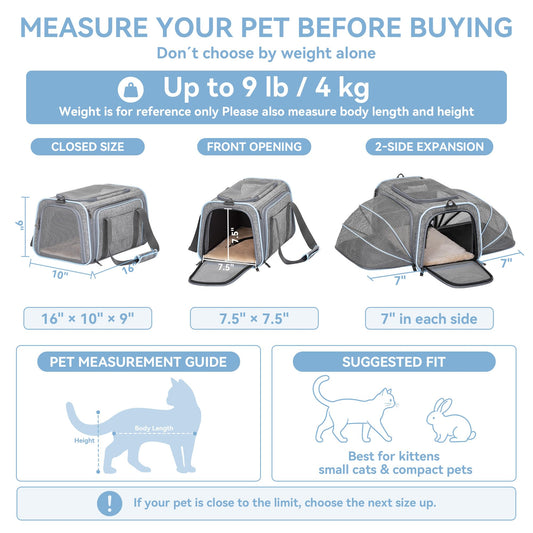 Small Double Expandable Cat Carrier F11267