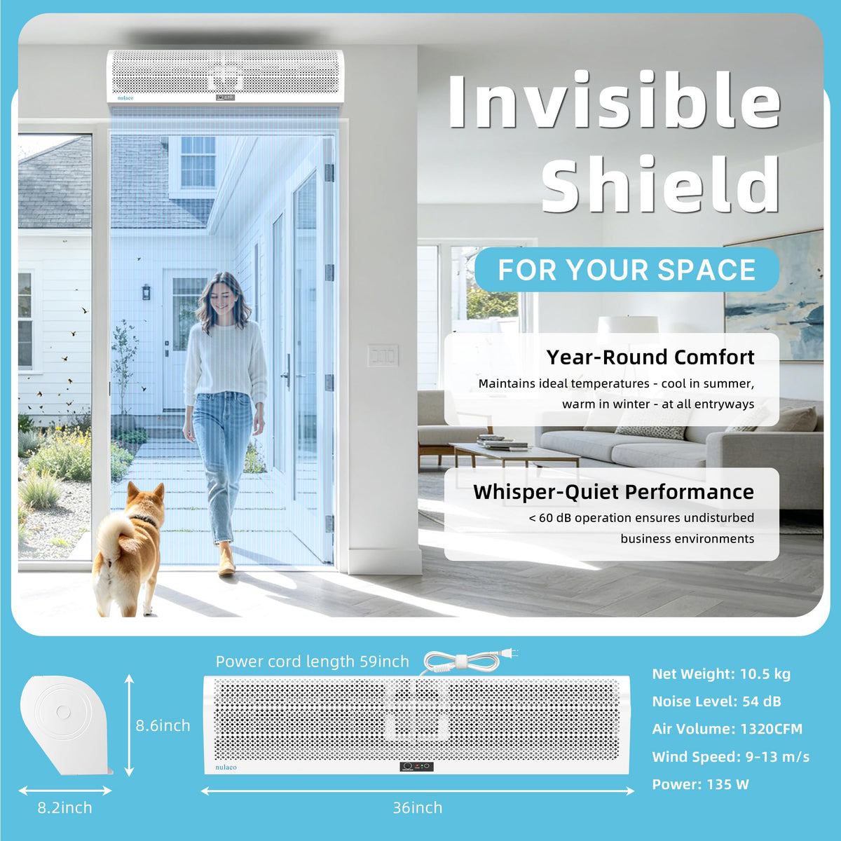 36'' Wall-Mounted Air Curtain H816