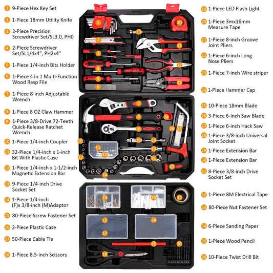 325 Piece Home Repair Tool Kit with Storage Case Y5331