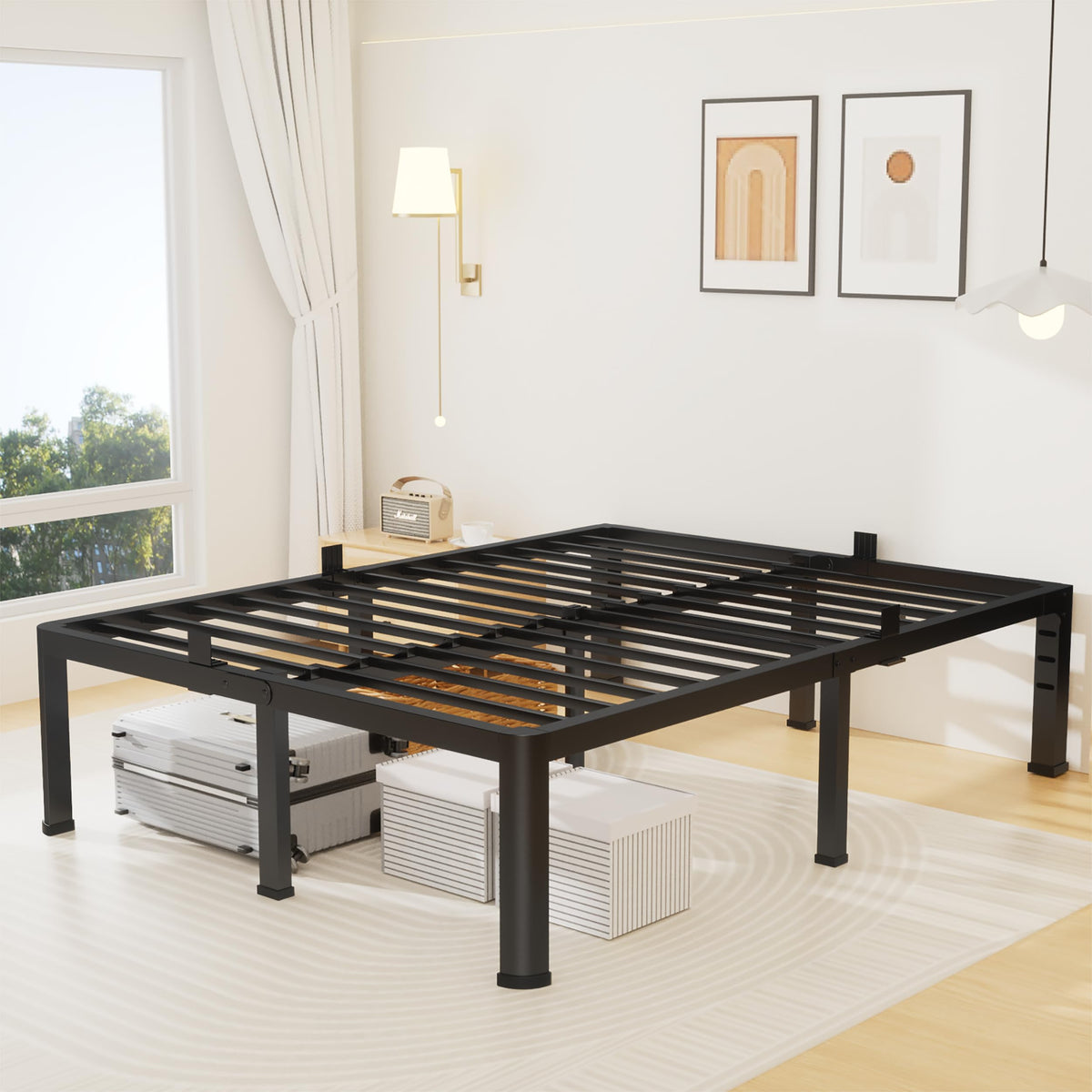 18 Inch Queen Size Metal Platform Bed Frame X77040