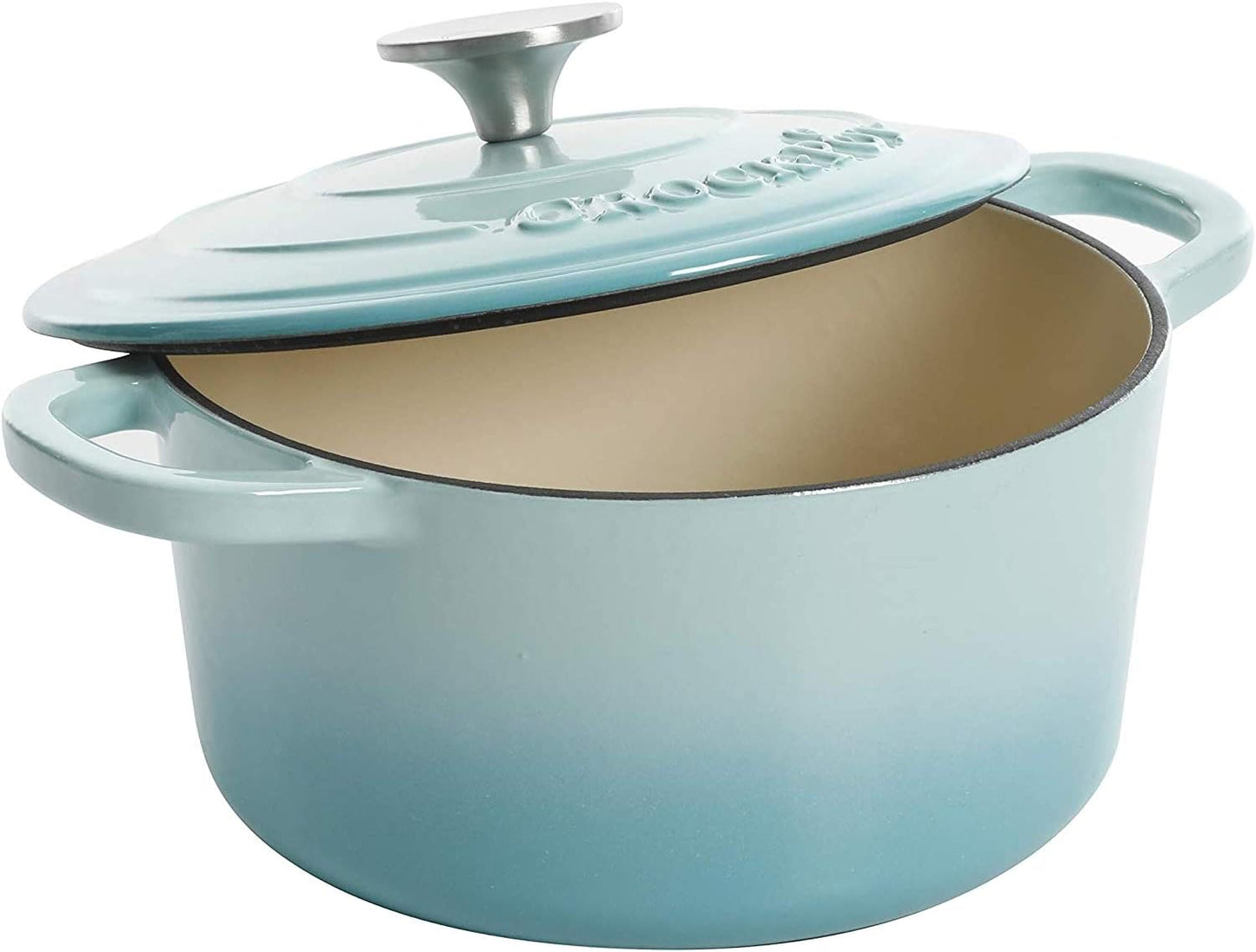 3 Quart Enameled Cast Iron Dutch Oven – Aqua - Curated Catalog G2 6Q