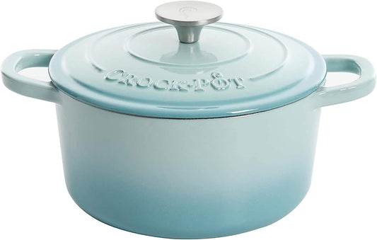 3 Quart Enameled Cast Iron Dutch Oven – Aqua - Curated Catalog Z4 8Z