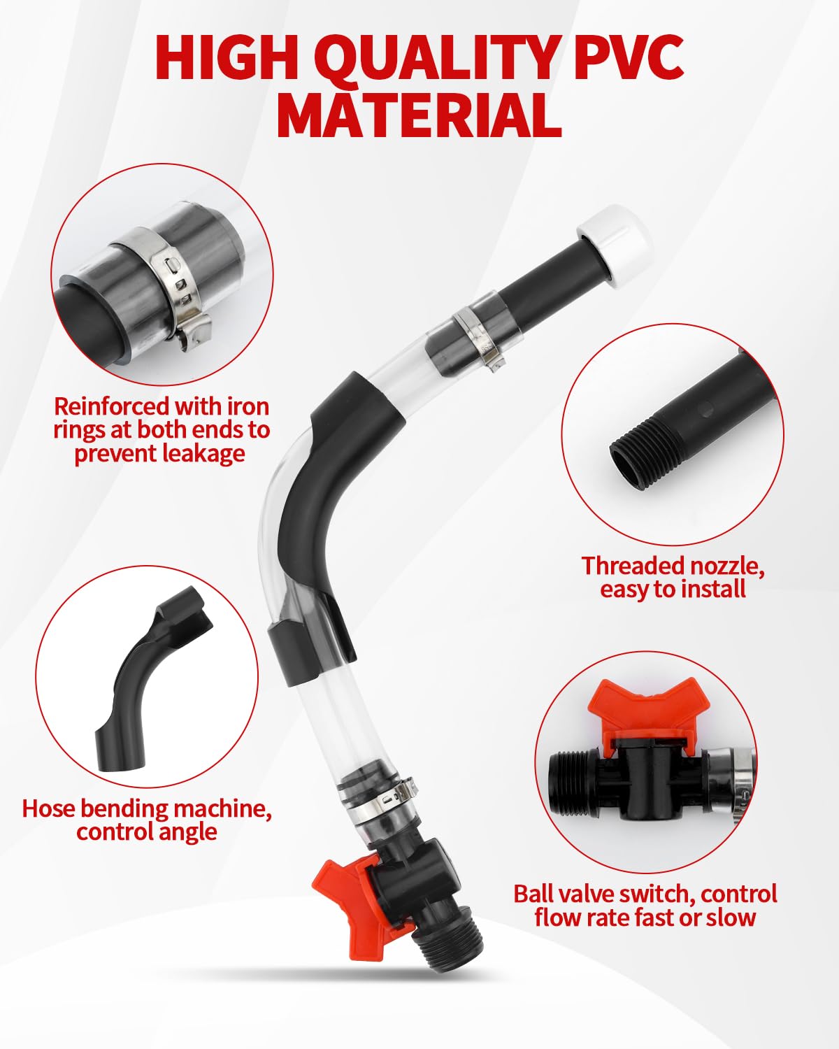 15 Inch Fuel Filler Hose Spout Replacement with Ball Valve S487077