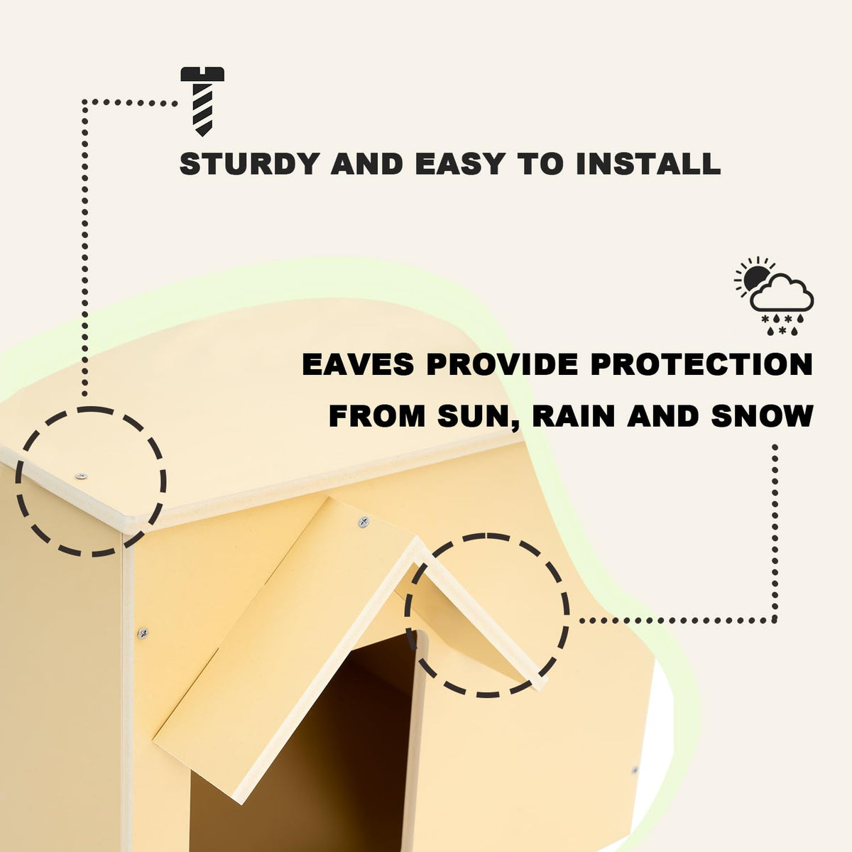Waterproof Insulated Wooden Outdoor Cat House V973062