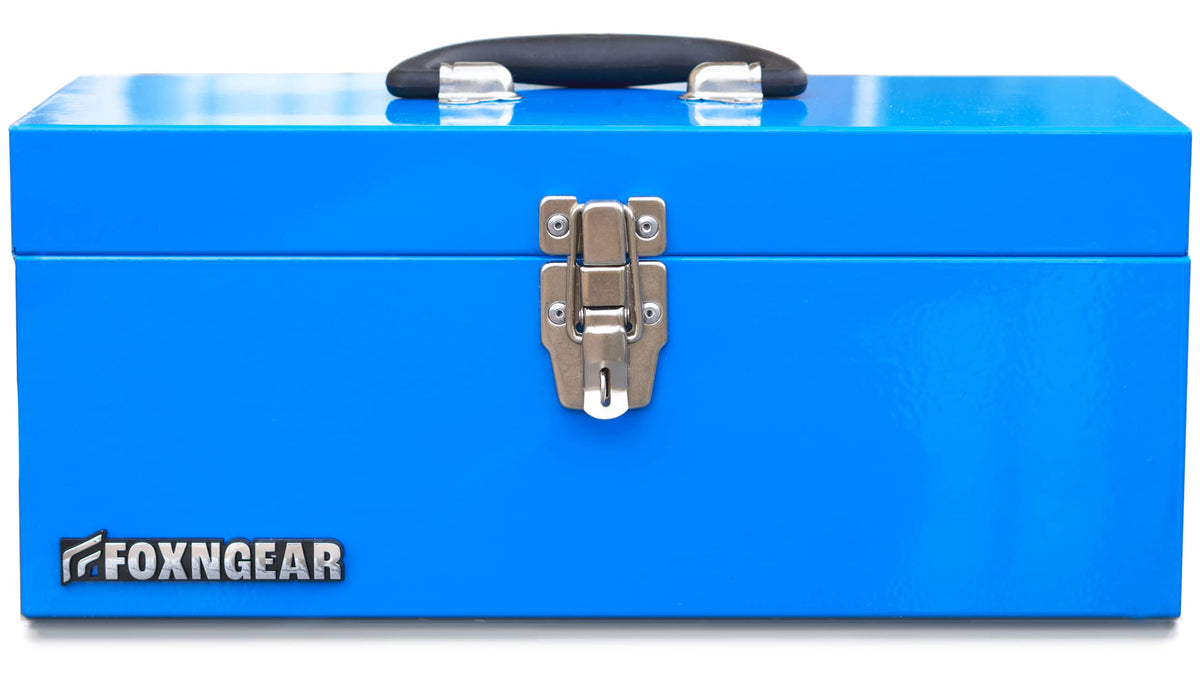 16" Steel Heavy-duty Tool Box with Metal Latch and Handle Blue S576