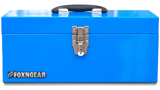 16" Steel Heavy-duty Tool Box with Metal Latch and Handle Blue S576