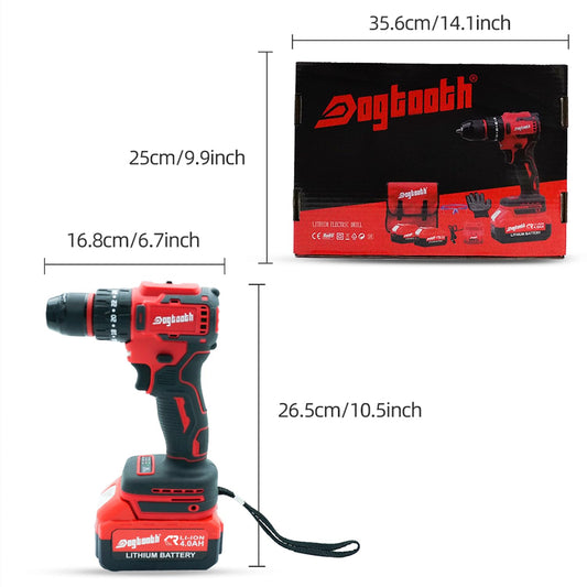 21V Cordless Drill Driver Electric Screwdriver Set with 2 Batteries and Charger Z7920