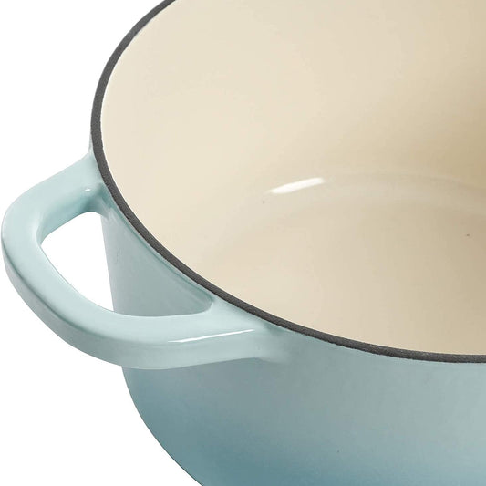 3 Quart Enameled Cast Iron Dutch Oven – Aqua - Curated Catalog G2 6Q