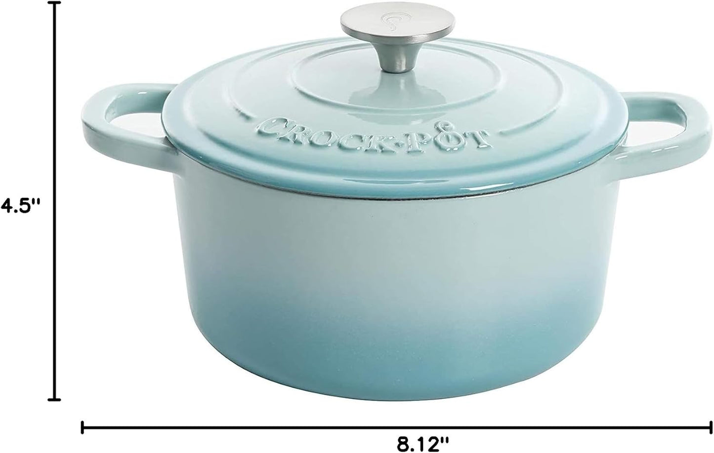 3 Quart Enameled Cast Iron Dutch Oven – Aqua - Curated Catalog G2 6Q