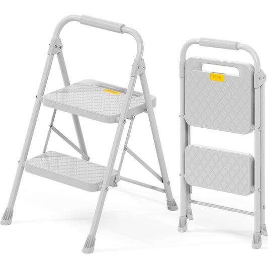 2 Step Folding Steel Ladder with Handrails W250