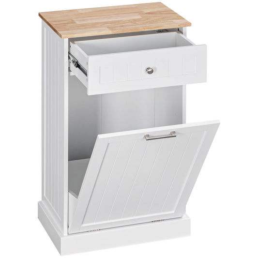 White Double Tilt-Out Trash & Recycling Cabinet A584589