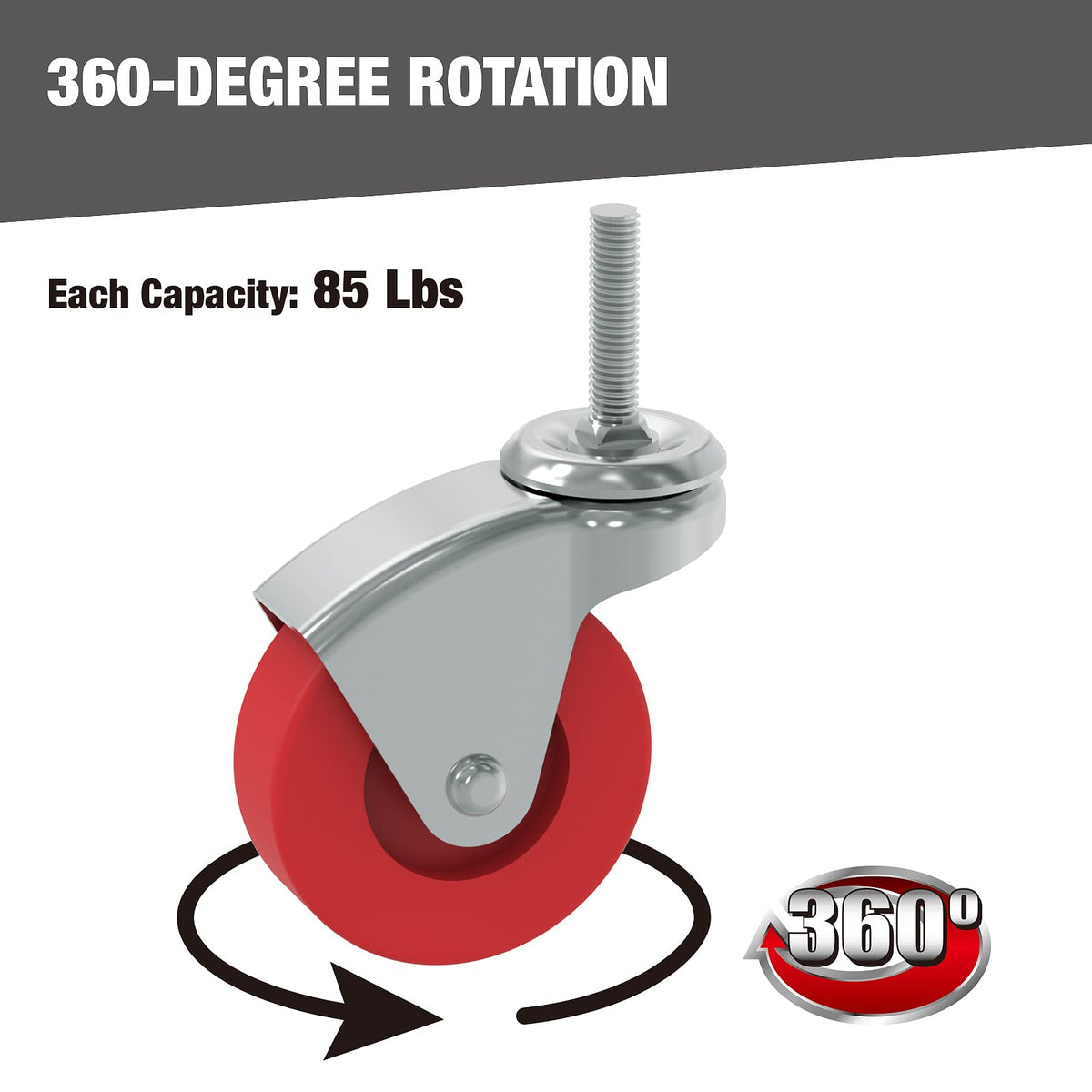 2.5 Inch Stem Caster Wheels Set of 6 A1906