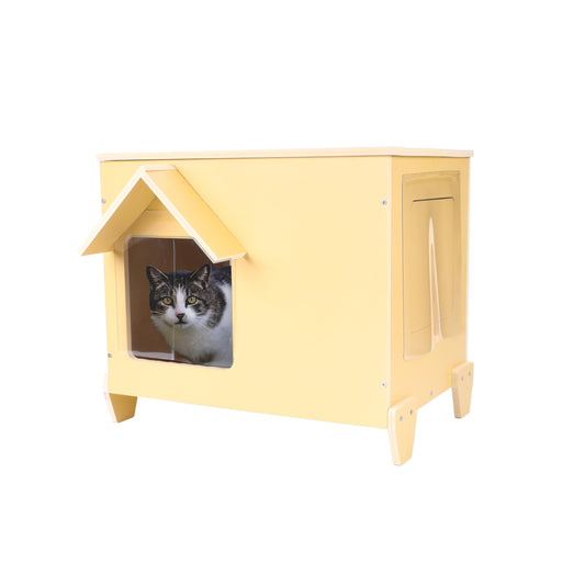 Waterproof Insulated Wooden Outdoor Cat House V973062