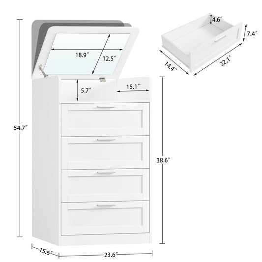 White 4 Drawer Dresser with Mirror A699341