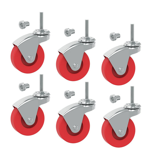 2.5 Inch Stem Caster Wheels Set of 6 A1906