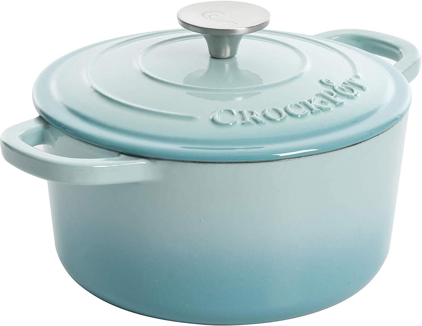 3 Quart Enameled Cast Iron Dutch Oven – Aqua - Curated Catalog G2 6Q