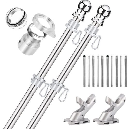 2 Pack 6 ft 1 inch Flag Poles Z3814