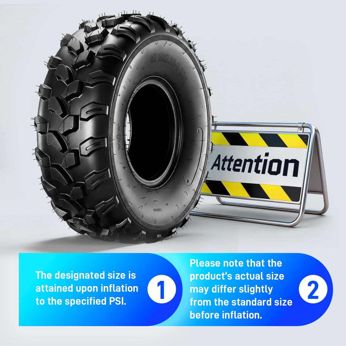 19x7-8 ATV Tires 6PR All-Terrain Tubeless Pack of 2 T2058