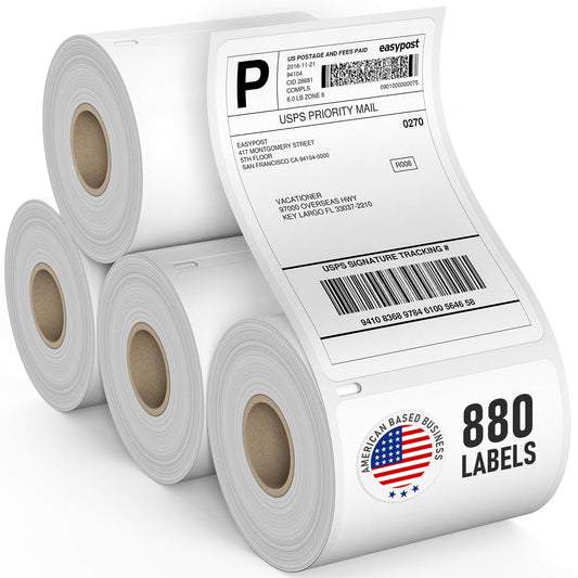 Thermal Shipping Labels 4x6, Water Resistant, Strong Adhesive, 220 per Roll B389553