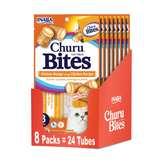 Soft Chewy Baked Chicken Cat Treats with Vitamin E, 24 Tubes H375