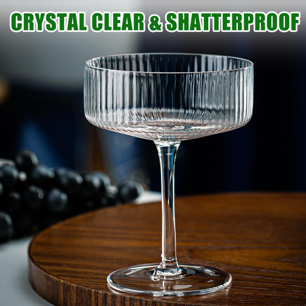 12 Pcs 10oz Acrylic Stem Cocktail Glassware Set T7860
