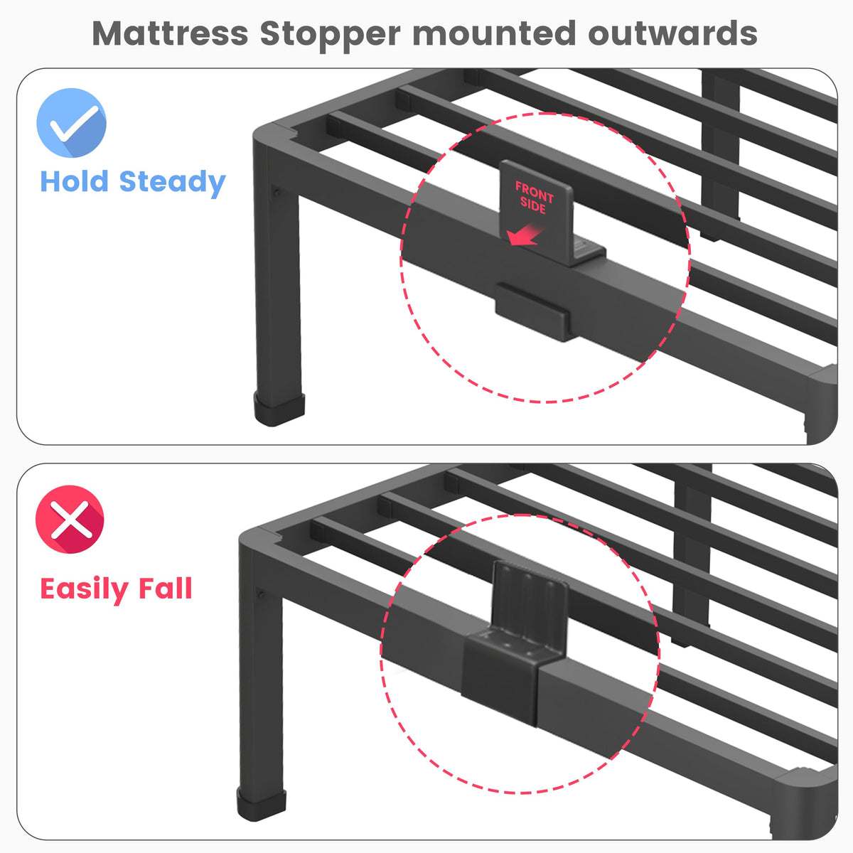 18 Inch Queen Size Metal Platform Bed Frame X77040