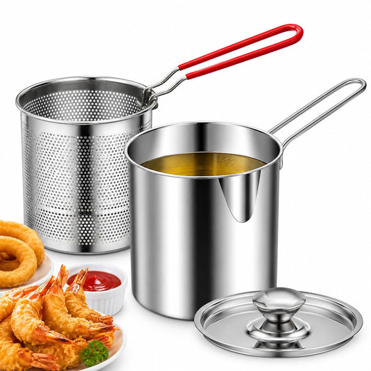 Stainless Steel 3 Piece Deep Fryer Set G914