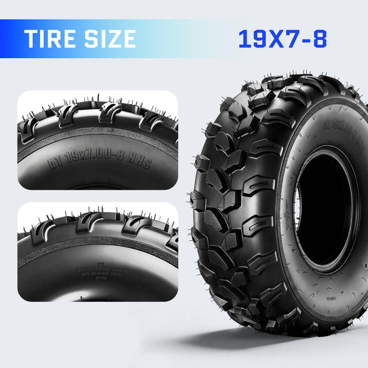 19x7-8 ATV Tires 6PR All-Terrain Tubeless Pack of 2 T2058