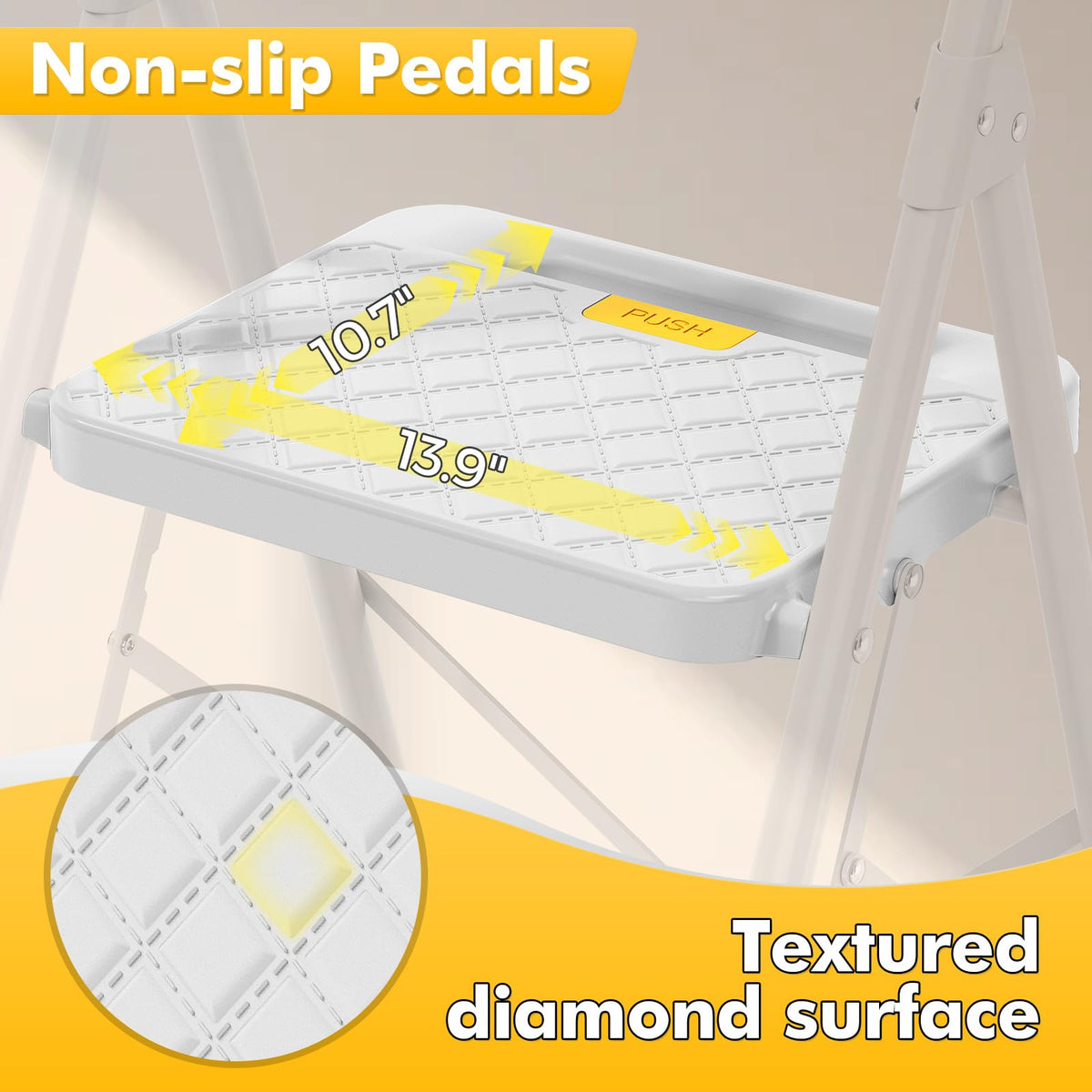 2 Step Folding Steel Ladder with Handrails W250