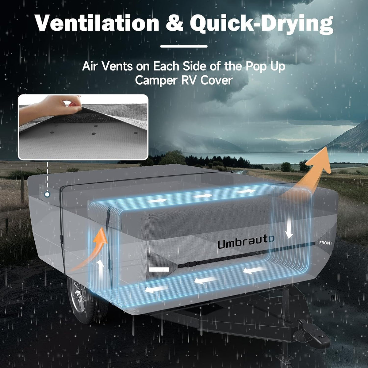 16'-18' 7 Layers Waterproof Polypropylene Pop Up Folding Camper Cover R5080