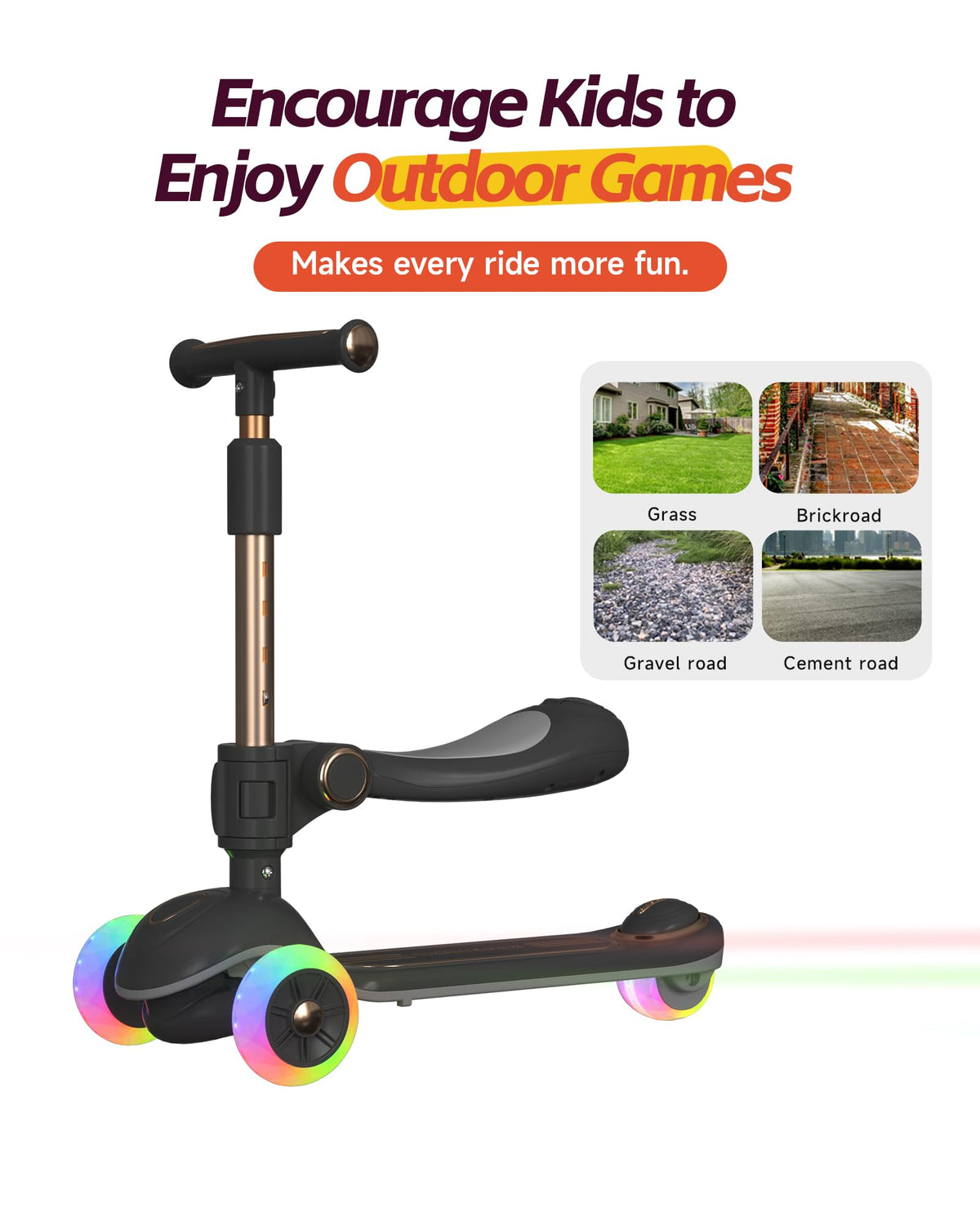 2-in-1 Toddler Scooter with Seat O163552