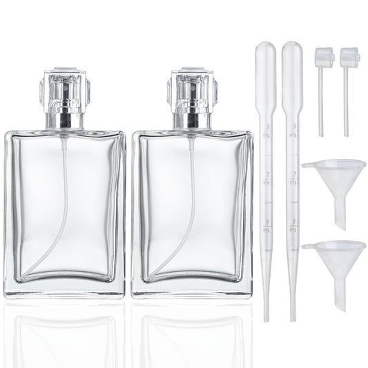 2 Pack 100ml Refillable Glass Spray Bottles V526