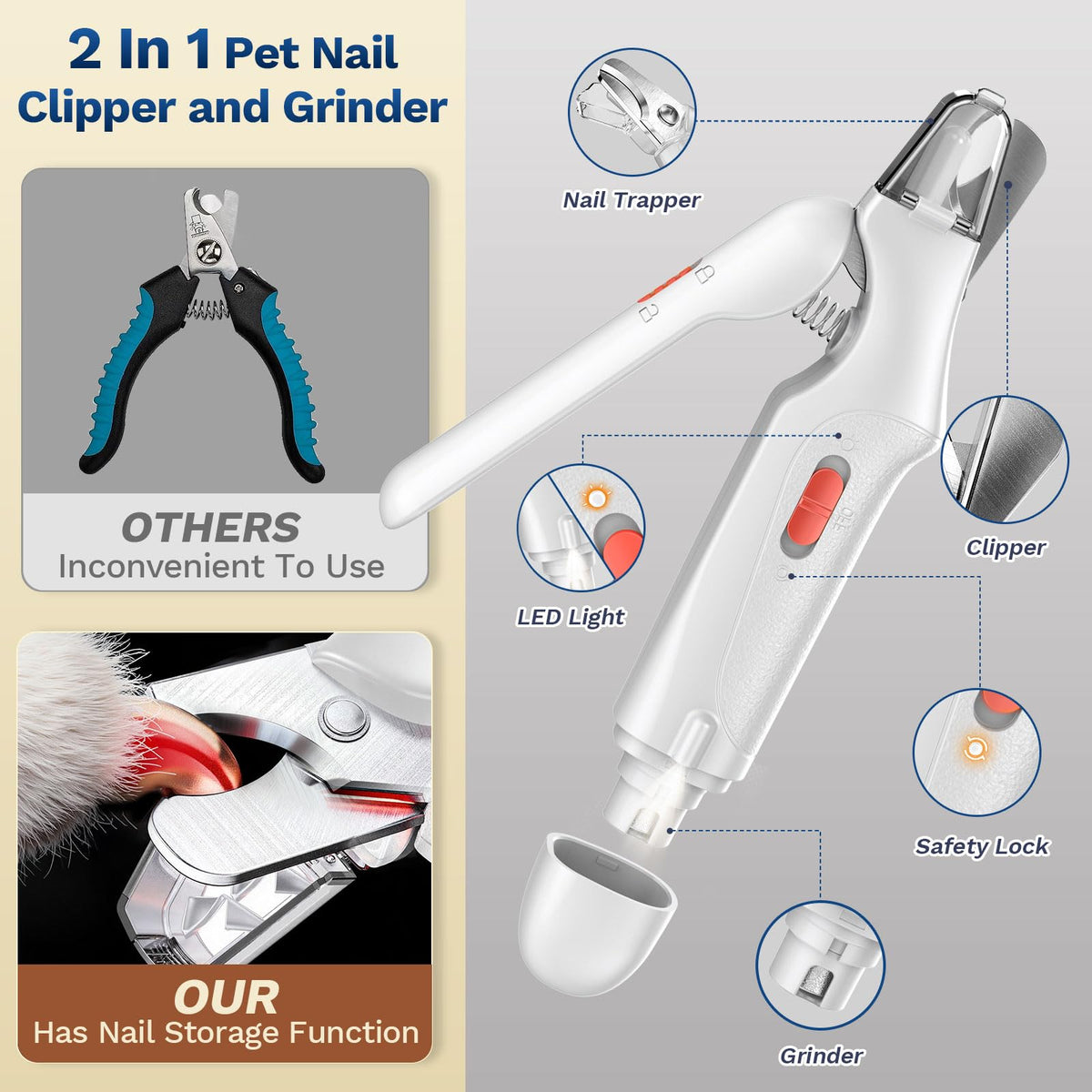 2-in-1 Dog & Cat Nail Clippers and Grinder G956