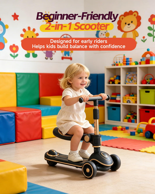 2-in-1 Toddler Scooter with Seat O163552