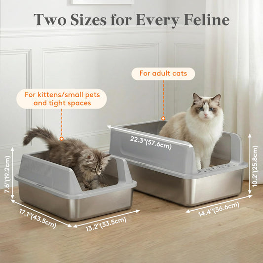 XL Stainless Steel Cat Litter Box W125