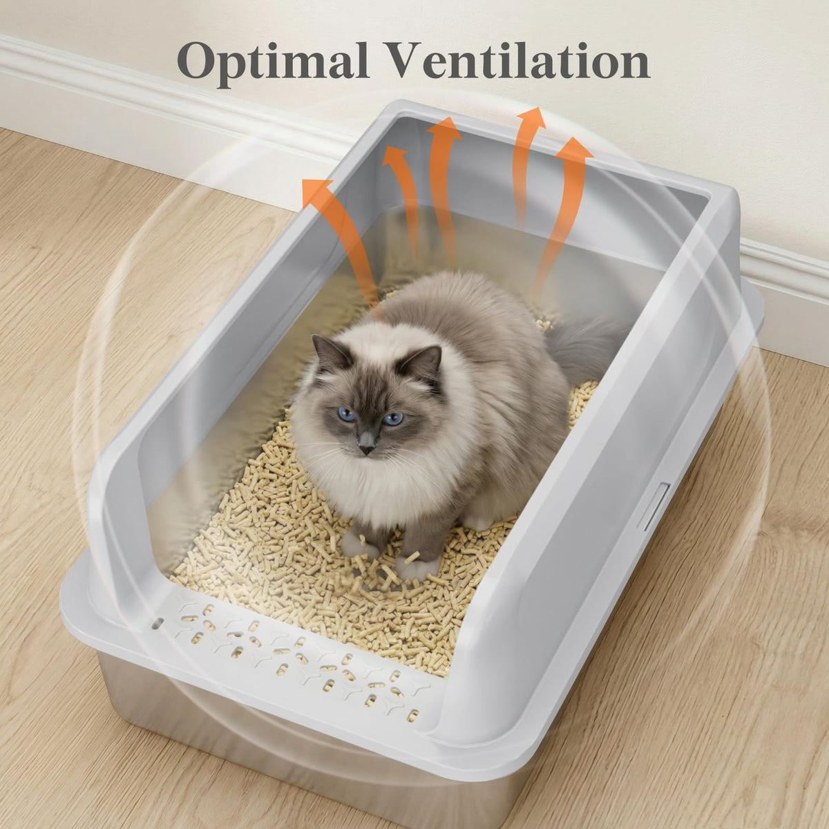 XL Stainless Steel Cat Litter Box W125