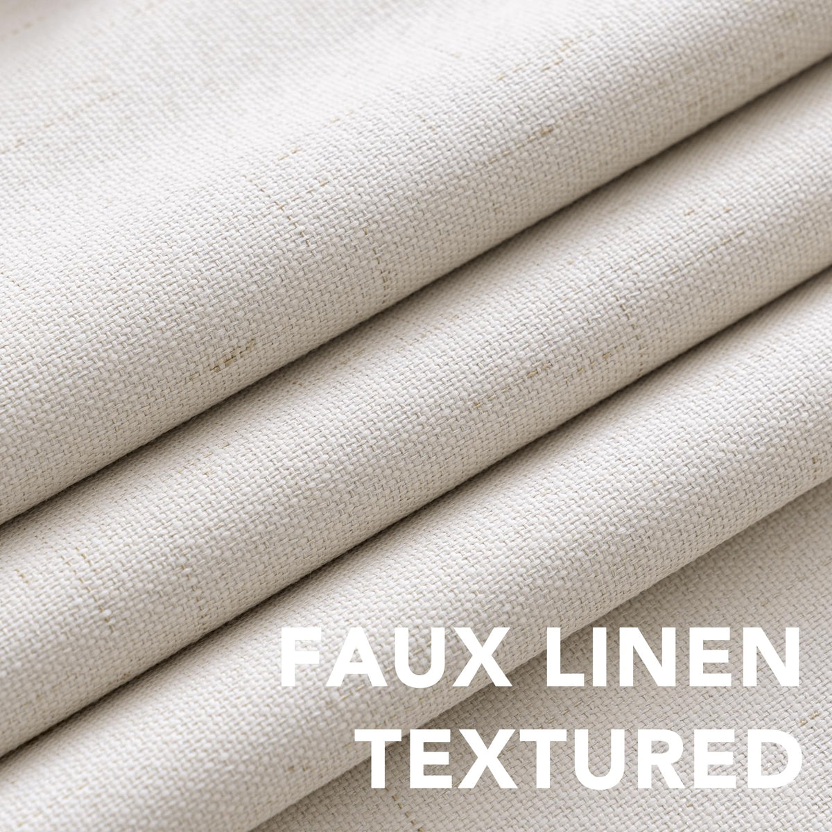 100% Blackout Linen Curtains 84" L 2 Panels Ivory F31438