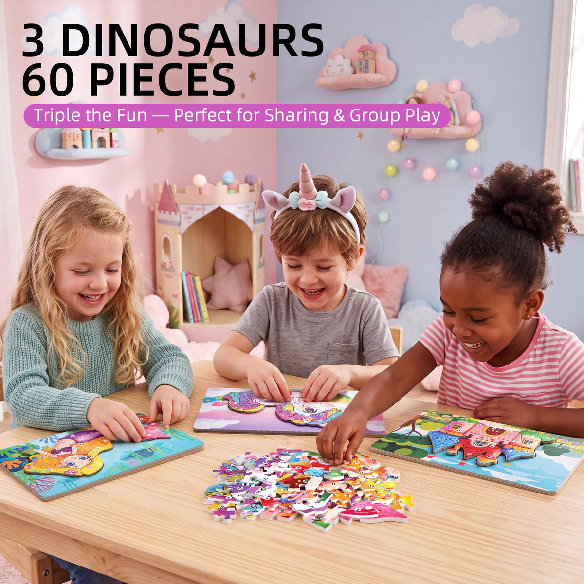 Wooden Puzzle for Toddlers Age 3-5 Y79460