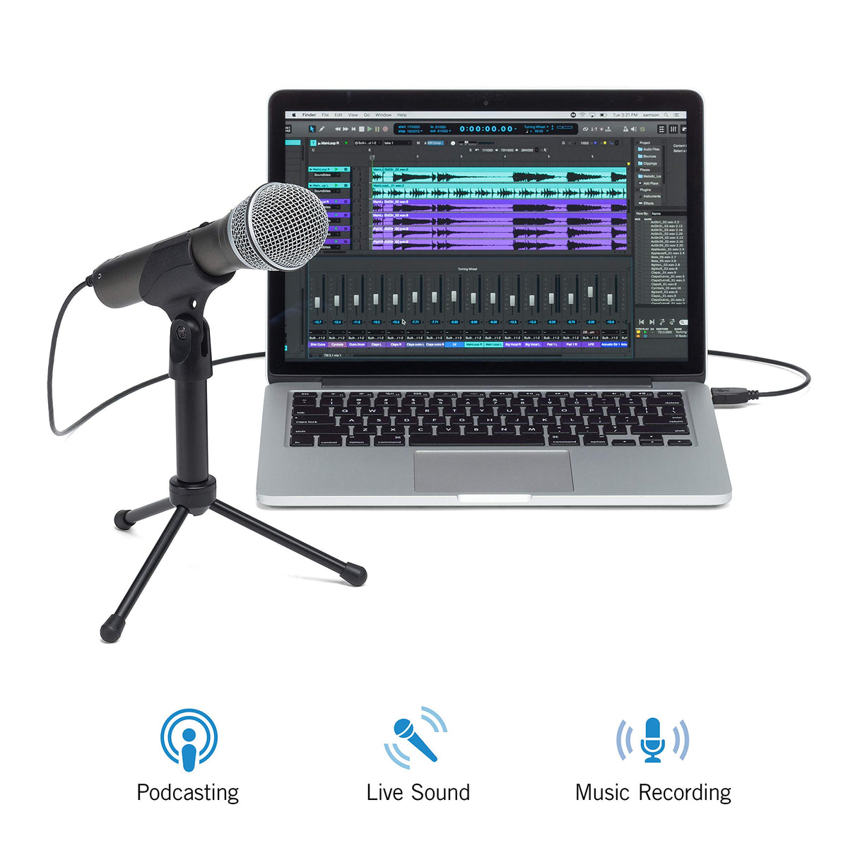 USB/XLR Dynamic Microphone Recording and Podcasting Pack S98547